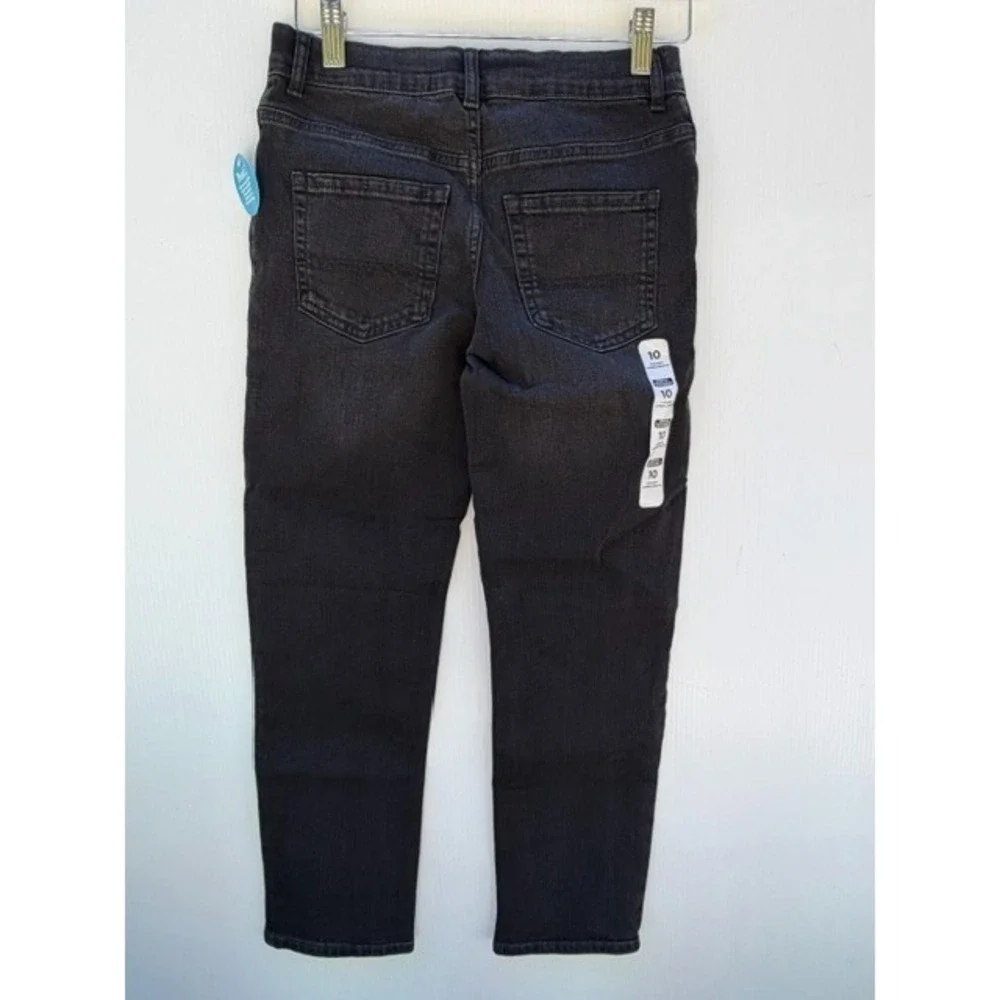 The‎ Childrens Place Boys Jeans Size 10 Black Stretch Straight Leg Adjustable